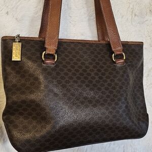 Celine Dark Brown Patterned Shoulder Bag